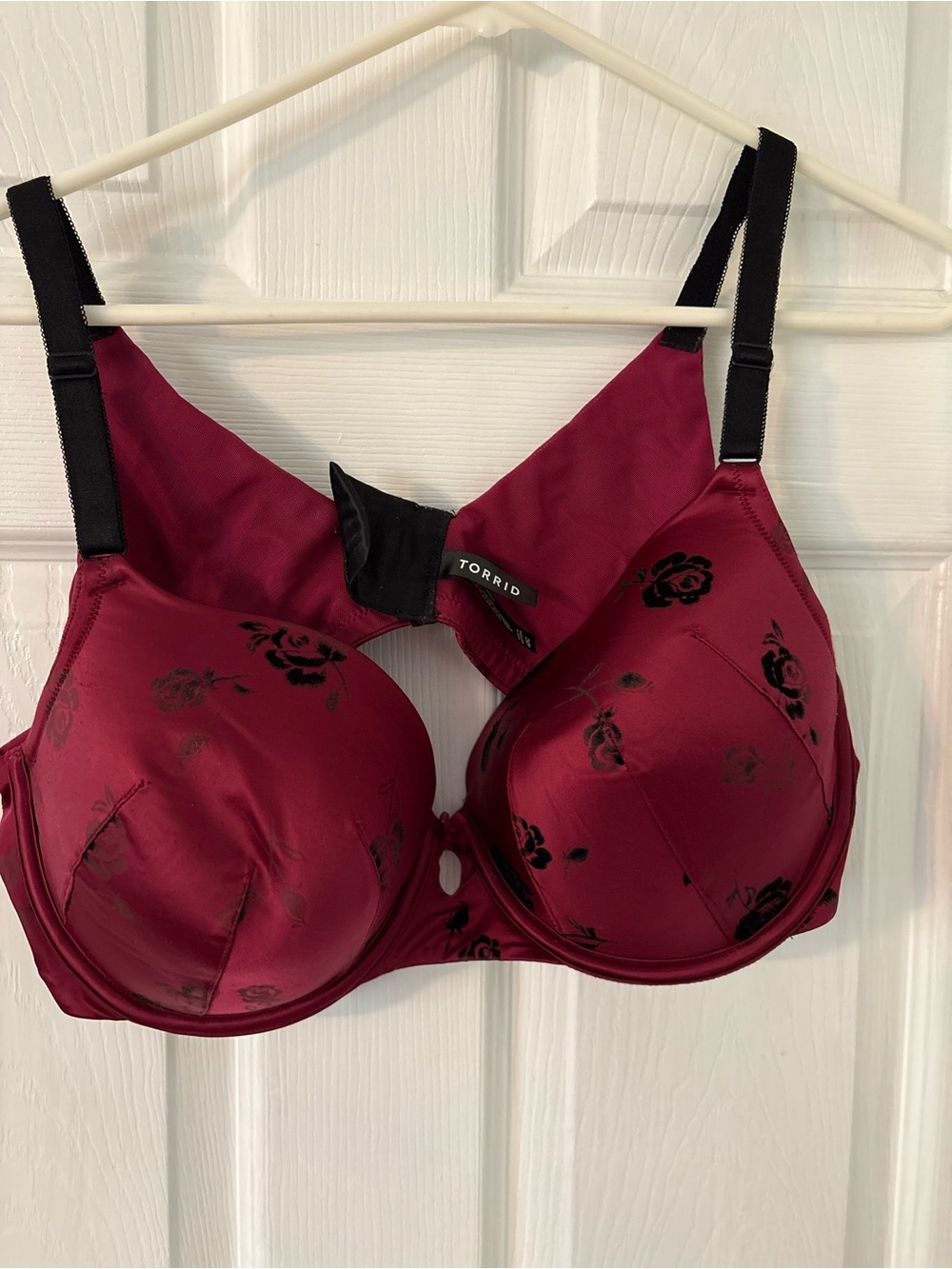 Burgundy Floral Underwire Bra 42G Torrid